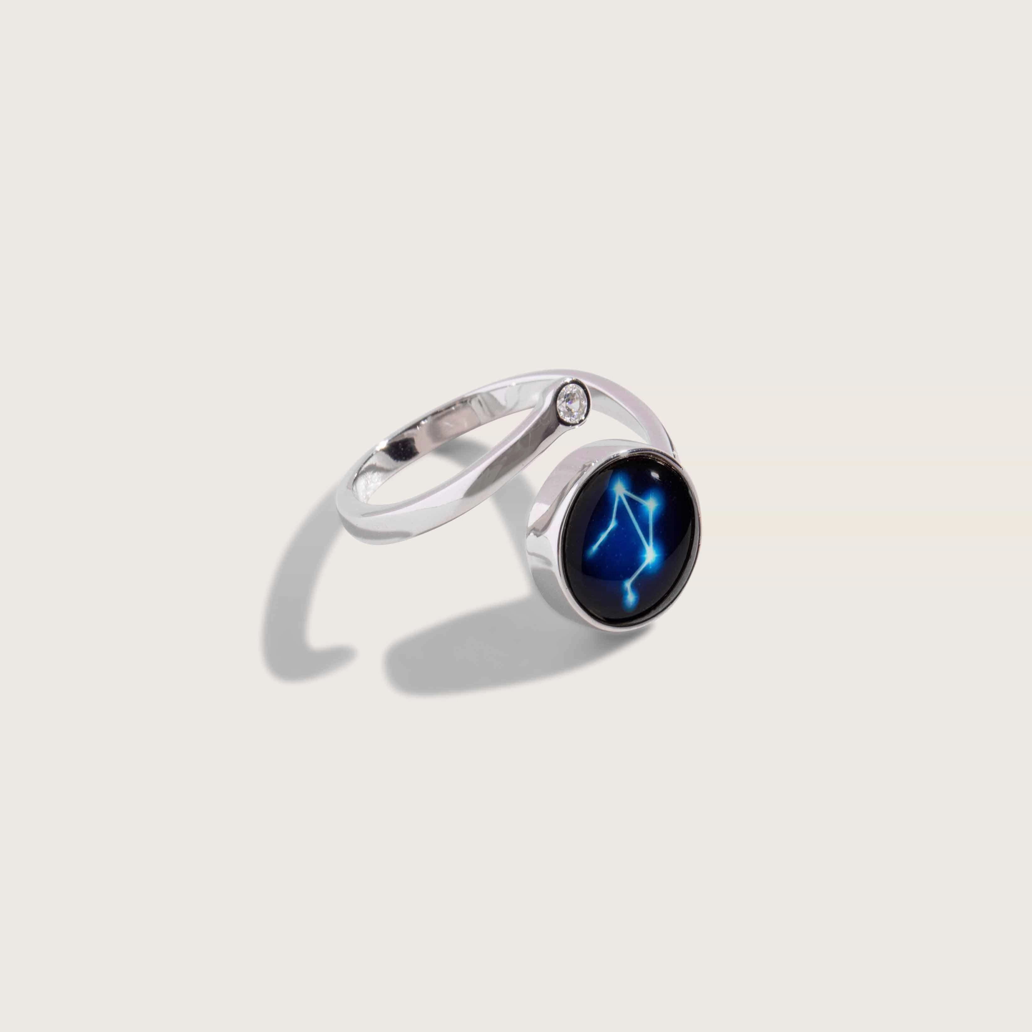 The Astral Cosmic Spiral Ring in Rhodium