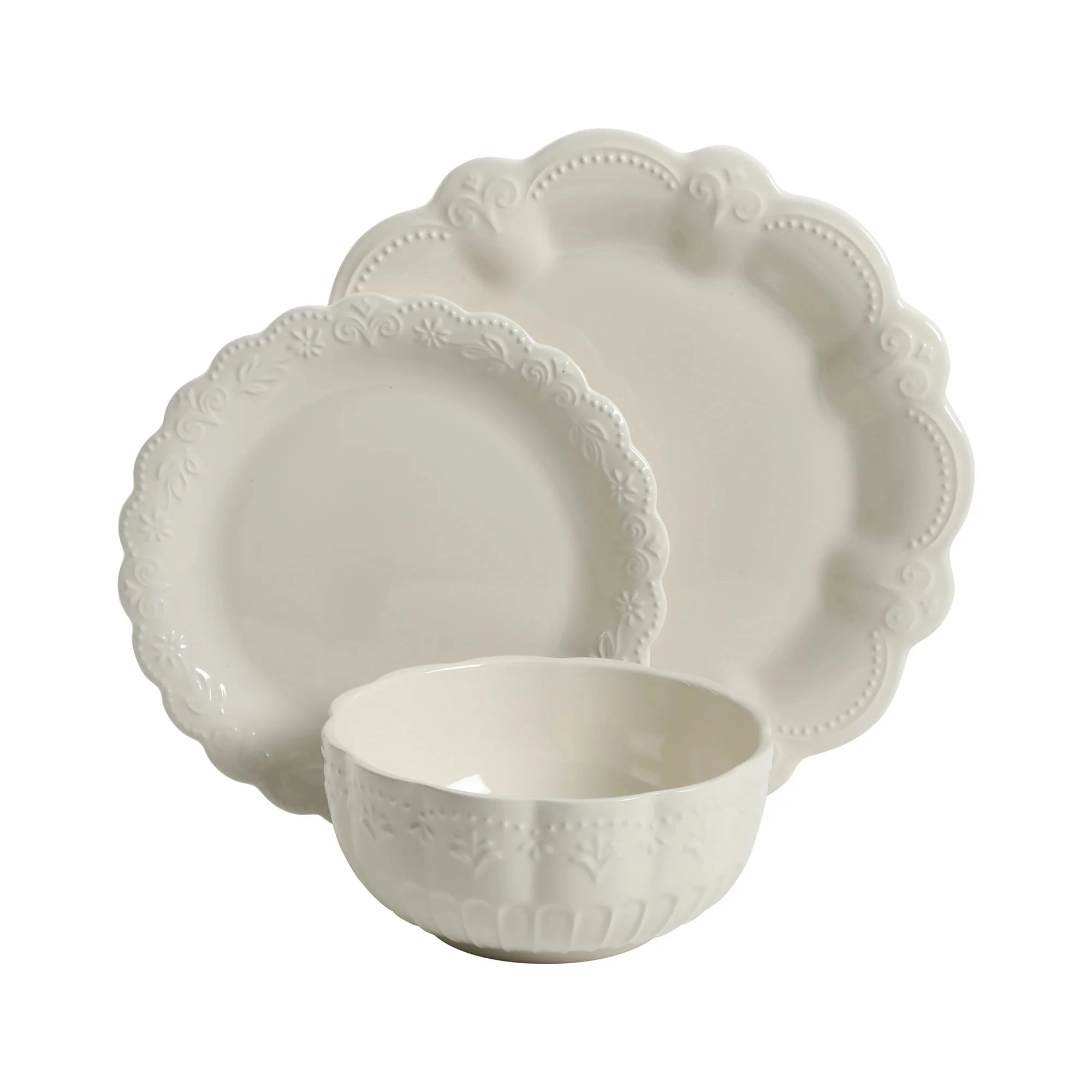 The Pioneer Woman PWD4968818141EM Toni 24-Piece Linen Dinnerware Set