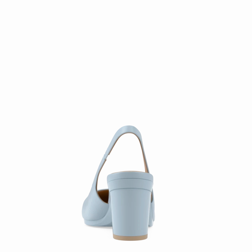 The Slingback - Baby Blue Leather 3 Block