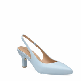 The Slingback - Baby Blue Leather 3 Stiletto