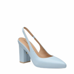 The Slingback - Baby Blue Leather 4 Block