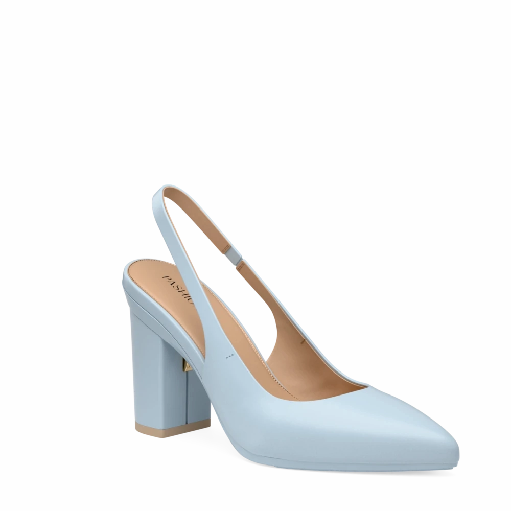 The Slingback - Baby Blue Leather 4 Block