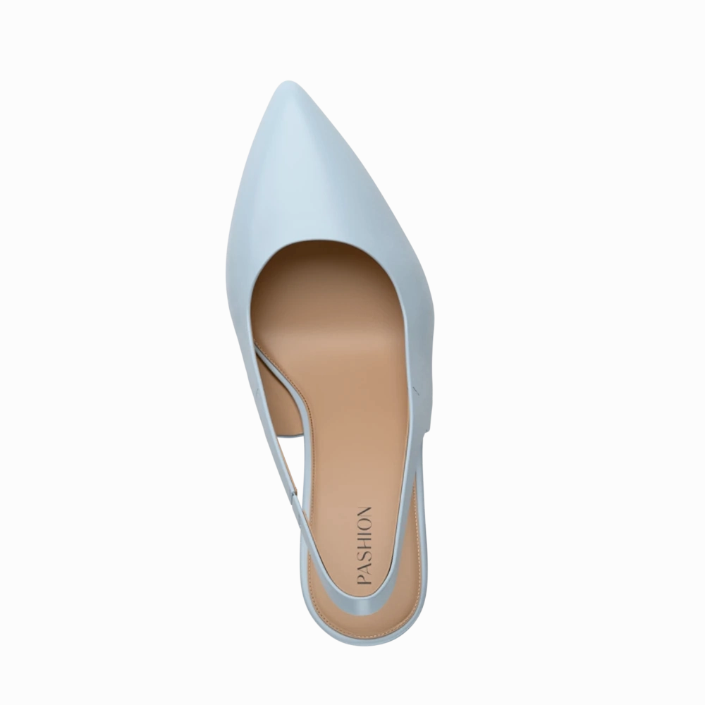 The Slingback - Baby Blue Leather 4 Block