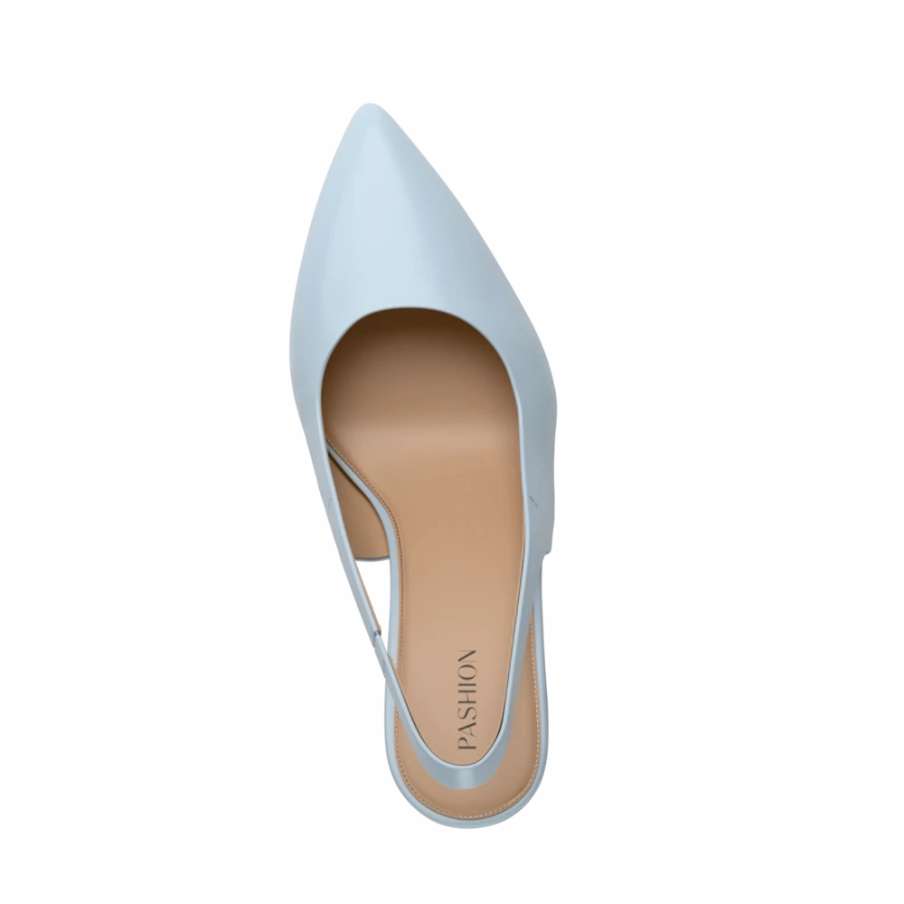 The Slingback - Baby Blue Leather 4 Block