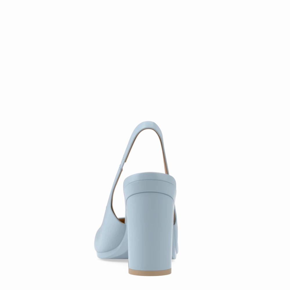 The Slingback - Baby Blue Leather 4 Block