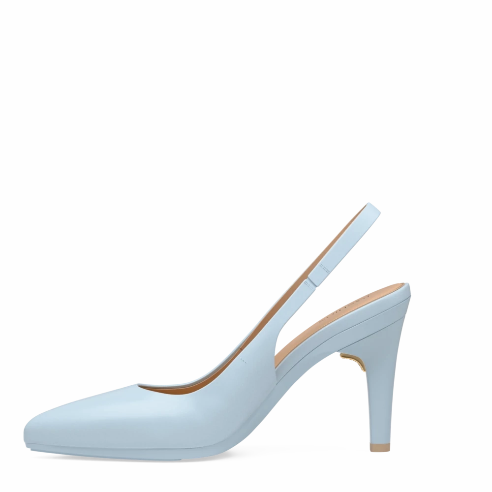 The Slingback - Baby Blue Leather 4 Stiletto