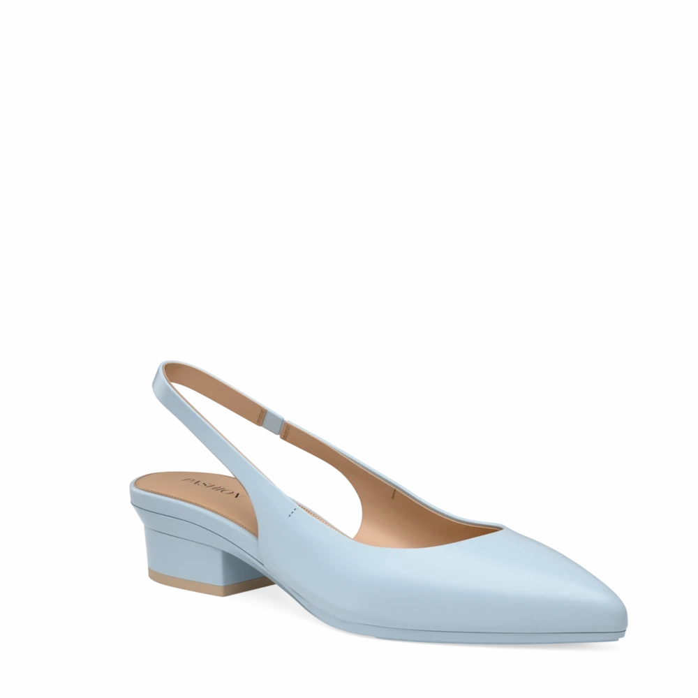 The Slingback - Baby Blue Leather 4 Stiletto