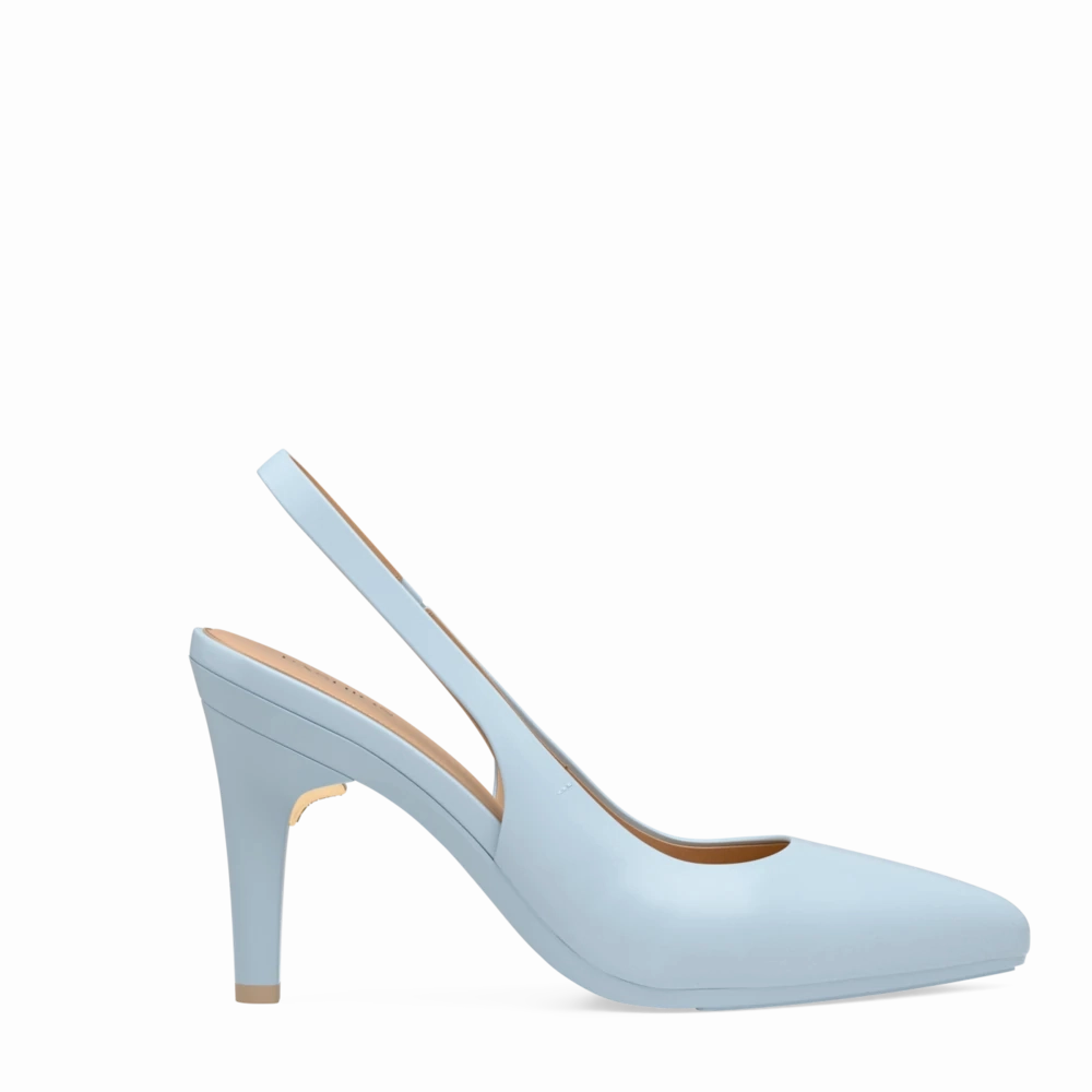 The Slingback - Baby Blue Leather 4 Stiletto