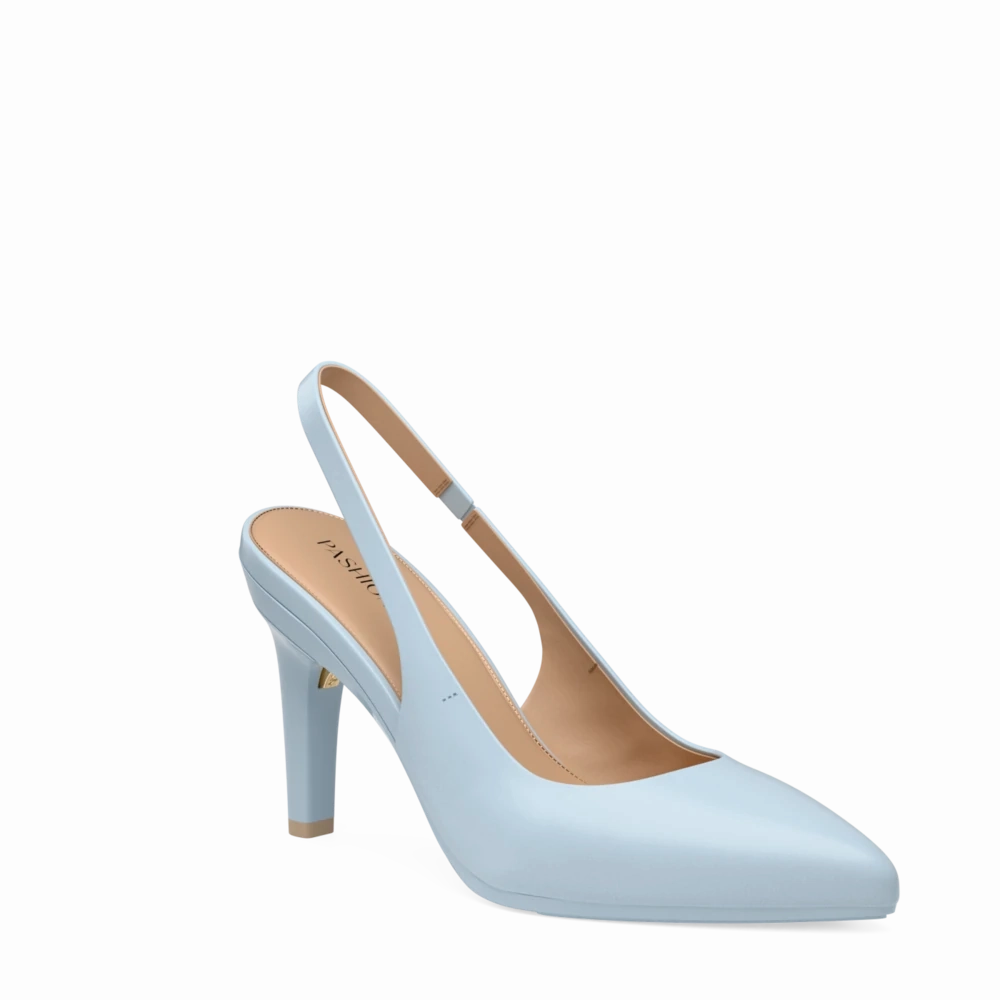 The Slingback - Baby Blue Leather 4 Stiletto