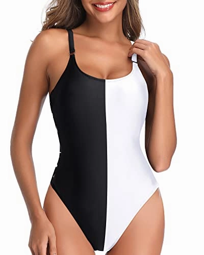 Trendy One Piece Slimming Swimsuits For Women-Black