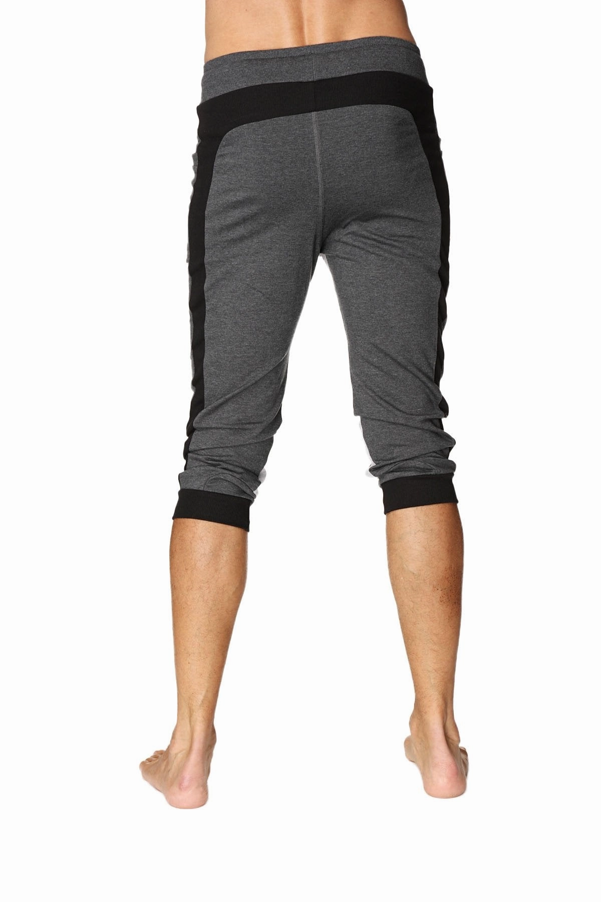 Ultra-Flex Tri-color Cuffed Yoga Pant (Charcoal w/Black & Grey)