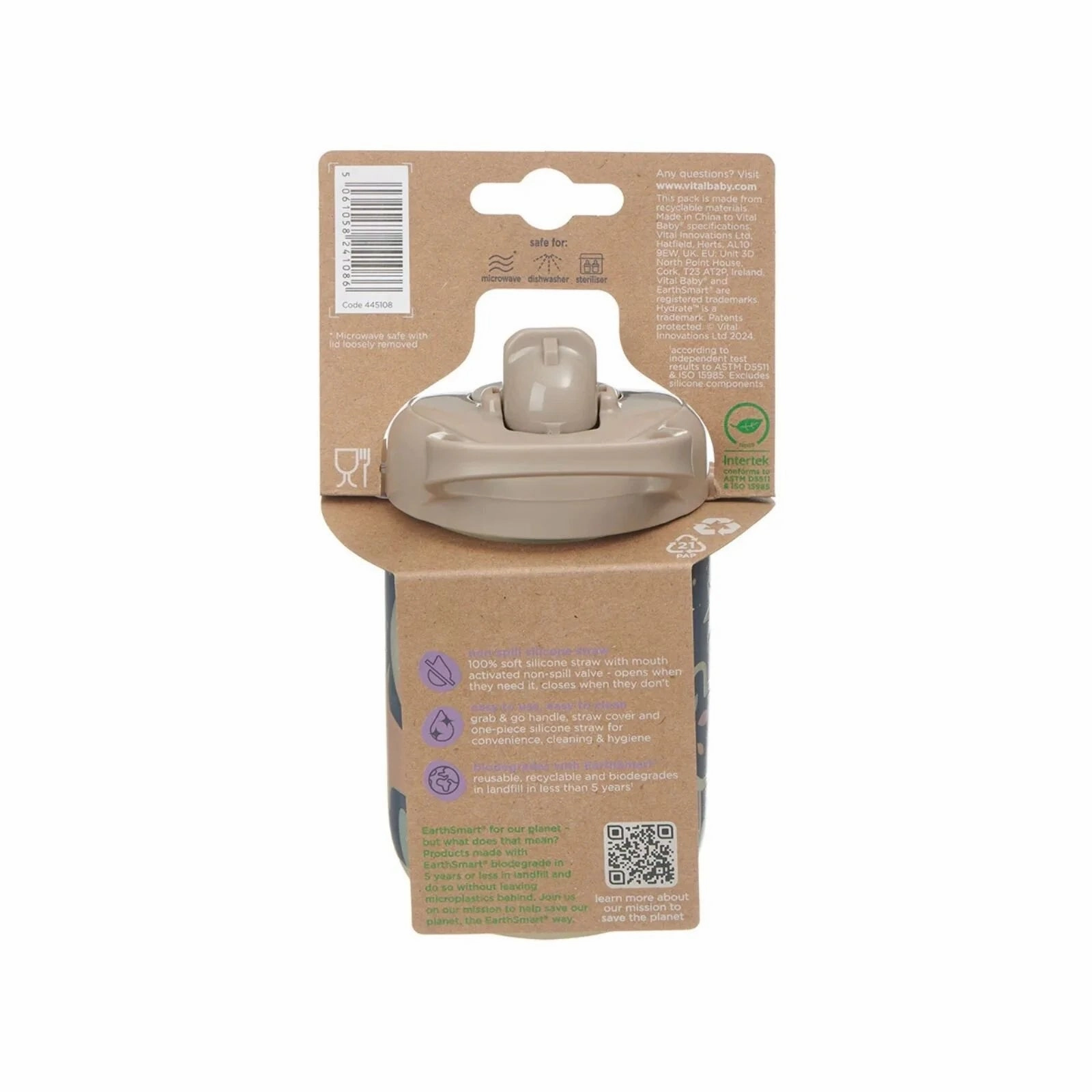 Vital Baby Hydrate Sippy Straw Cup 350ml - Woodland Glow