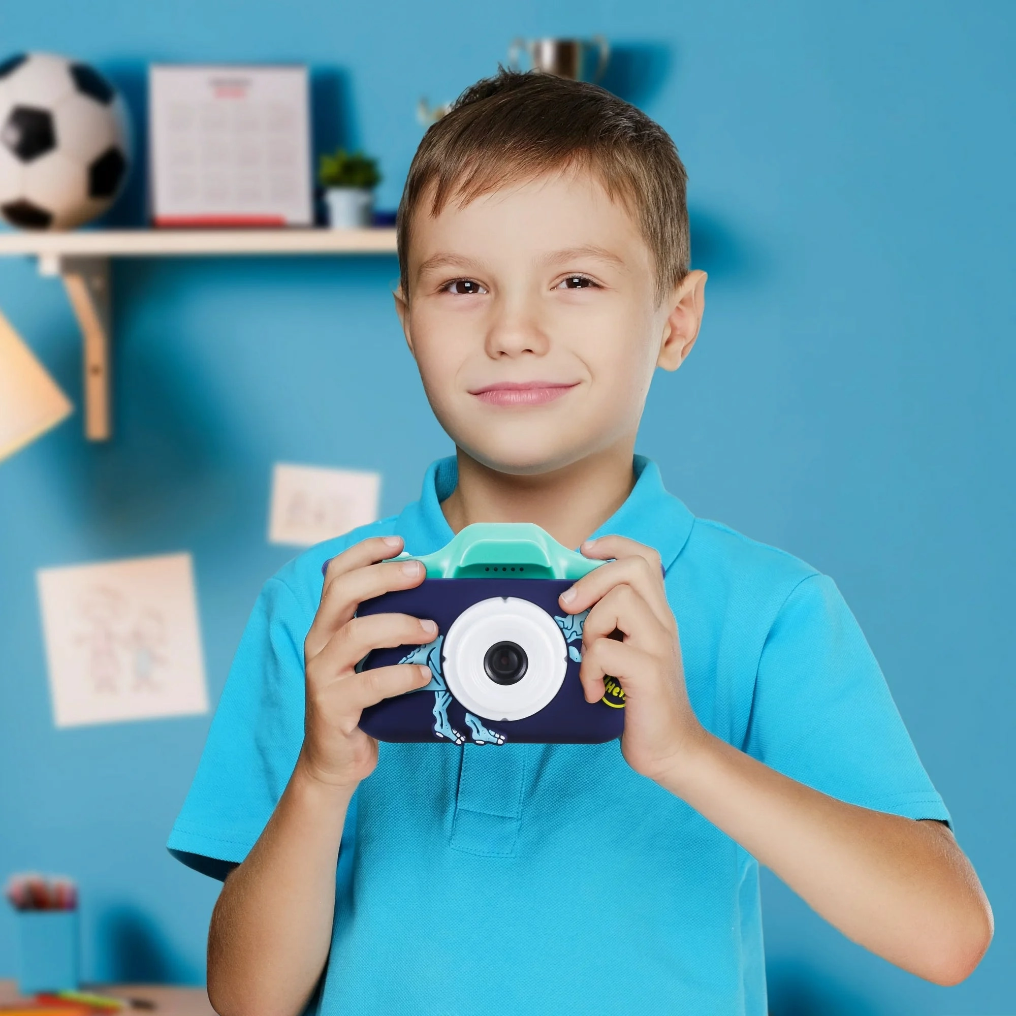 Vivitar 44379A-DINO Kidzcam 8MP Camera for Kids, Dinosaur Cam with 1080p Video and Games, Green