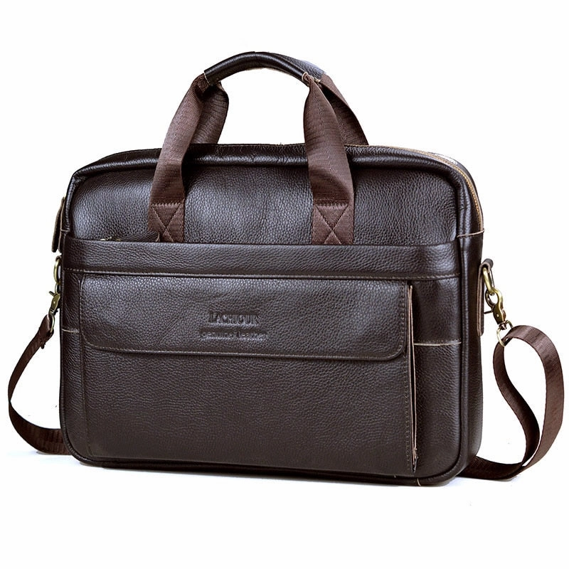 West Louis™ Men Genuine Leather Business Office Briefcase