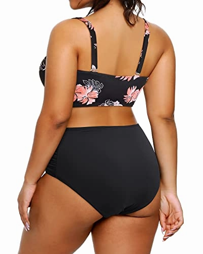 Women's Plus Size Two Piece Swimsuit Drawstring Shirred Bathing Suits